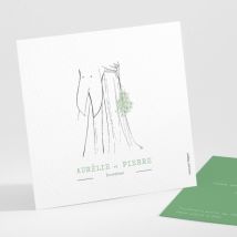 Carton d'invitation mariage Lille - Divers coloris - Format: Petit carré - Conception sur-mesure avec expertise - Faire-Part Élégant
