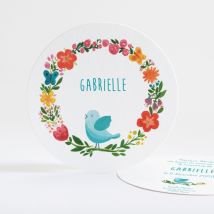 Faire-part de naissance Printemps simple - Divers coloris - Format: Rond - Conception sur-mesure avec expertise - Faire-Part Élégant