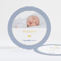 Faire-part de naissance Bord de mer - Divers coloris - Format: Rond - Conception sur-mesure avec expertise - Faire-Part Élégant