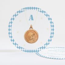 Faire-part de baptême Médaille de baptême - Divers coloris - Format: Rond - Conception sur-mesure avec expertise - Faire-Part Élégant