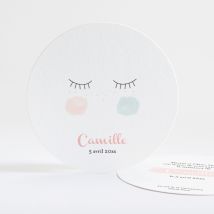 Faire-part de naissance tendresse - Divers coloris - Format: Rond - Conception sur-mesure avec expertise - Faire-Part Élégant