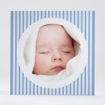 Faire-part de naissance Double rayures Garçon - Divers coloris - Format: Carré - Conception sur-mesure avec expertise - Faire-Part Élégant