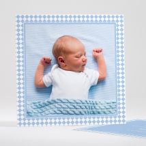 Faire-part de naissance Cadre losanges - Divers coloris - Format: Carré - Conception sur-mesure avec expertise - Faire-Part Élégant