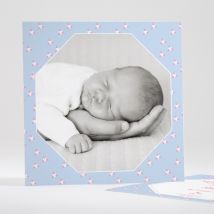 Faire-part de naissance Pattern fleurs des îles - Divers coloris - Format: Carré - Conception sur-mesure avec expertise - Faire-Part Élégant