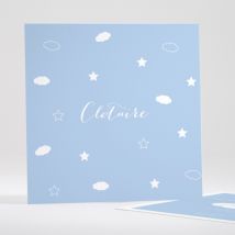 Faire-part de naissance Nuages et étoiles - Divers coloris - Format: Carré - Conception sur-mesure avec expertise - Faire-Part Élégant