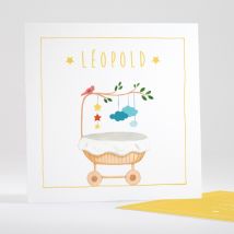 Faire-part de naissance Au pays des rêves - Divers coloris - Format: Carré - Conception sur-mesure avec expertise - Faire-Part Élégant
