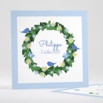 Faire-part de naissance Fleurs & animaux - Divers coloris - Format: Carré - Conception sur-mesure avec expertise - Faire-Part Élégant
