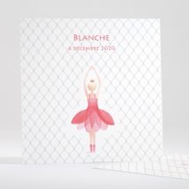 Faire-part de naissance Jolie ballerine simple - Divers coloris - Format: Carré - Conception sur-mesure avec expertise - Faire-Part Élégant