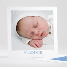 Faire-part de naissance Simple justifié photo - Divers coloris - Format: Carré - Conception sur-mesure avec expertise - Faire-Part Élégant