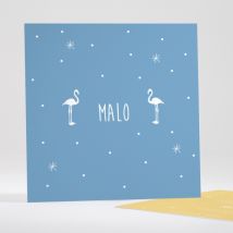 Faire-part de naissance Flamant - Divers coloris - Format: Carré - Conception sur-mesure avec expertise - Faire-Part Élégant