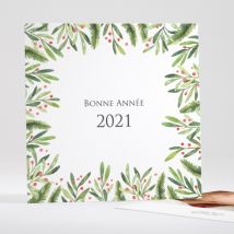 Carte de voeux Christmas jungle - Divers coloris - Format: Carré - Conception sur-mesure avec expertise - Faire-Part Élégant