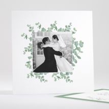 Remerciements mariage Couronne eucalyptus - Divers coloris - Format: Carré - Conception sur-mesure avec expertise - Faire-Part Élégant