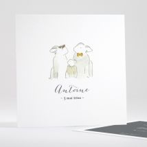 Faire-part de naissance Famille simple - Divers coloris - Format: Carré - Conception sur-mesure avec expertise - Faire-Part Élégant