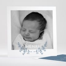 Faire-part de naissance Rameau exquis - Divers coloris - Format: Carré - Conception sur-mesure avec expertise - Faire-Part Élégant