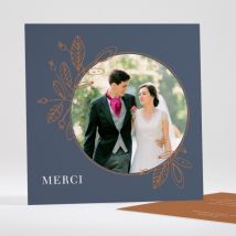 Remerciements mariage Anneau fleuri - Divers coloris - Format: Carré - Conception sur-mesure avec expertise - Faire-Part Élégant