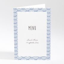 Menu mariage Pattern tendance vague - Divers coloris - Format: Rectangle livret - Conception sur-mesure avec expertise - Faire-Part Élégant