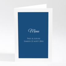Menu mariage Uni & chic - Divers coloris - Format: Rectangle livret - Conception sur-mesure avec expertise - Faire-Part Élégant