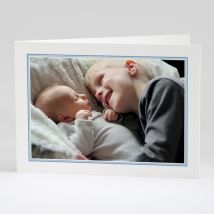 Faire-part de naissance Cadre photo tradition - Divers coloris - Format: Rectangle livret - Conception sur-mesure avec expertise - Faire-Part Élégant