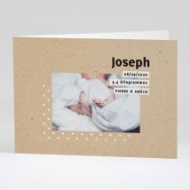Faire-part de naissance Esprit vintage - Divers coloris - Format: Rectangle livret - Conception sur-mesure avec expertise - Faire-Part Élégant