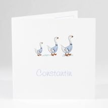 Faire-part de naissance Oies cirées - Divers coloris - Format: Carré livret - Conception sur-mesure avec expertise - Faire-Part Élégant