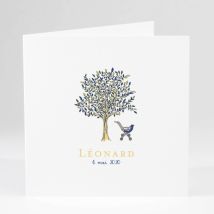 Faire-part de naissance A l'ombre du grand arbre - Divers coloris - Format: Carré livret - Conception sur-mesure avec expertise - Faire-Part Élégant