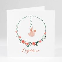 Faire-part de naissance Couronne Fille - Divers coloris - Format: Carré livret - Conception sur-mesure avec expertise - Faire-Part Élégant