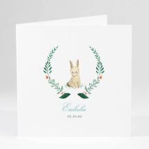 Faire-part de naissance Lapin Fille - Divers coloris - Format: Carré livret - Conception sur-mesure avec expertise - Faire-Part Élégant