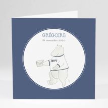 Faire-part de naissance Messager - Divers coloris - Format: Carré livret - Conception sur-mesure avec expertise - Faire-Part Élégant