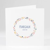 Faire-part de naissance Flower - Divers coloris - Format: Carré livret - Conception sur-mesure avec expertise - Faire-Part Élégant