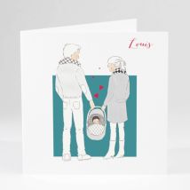 Faire-part de naissance Petit amour - Divers coloris - Format: Carré livret - Conception sur-mesure avec expertise - Faire-Part Élégant