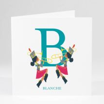 Faire-part de naissance Fanfare fille - Divers coloris - Format: Carré livret - Conception sur-mesure avec expertise - Faire-Part Élégant