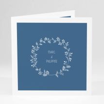 Faire-part de mariage Couronne de feuilles - Divers coloris - Format: Carré livret - Conception sur-mesure avec expertise - Faire-Part Élégant