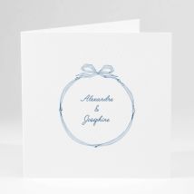 Faire-part de mariage Elégant médaillon drapé - Divers coloris - Format: Carré livret - Conception sur-mesure avec expertise - Faire-Part Élégant
