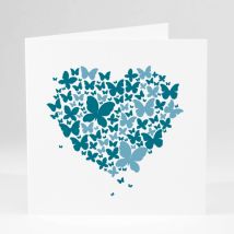 Faire-part de mariage Cœur de papillons - Divers coloris - Format: Carré livret - Conception sur-mesure avec expertise - Faire-Part Élégant