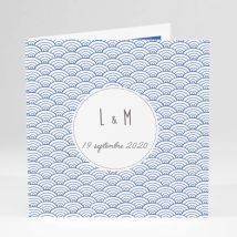 Faire-part de mariage Pattern tendance vague - Divers coloris - Format: Carré livret - Conception sur-mesure avec expertise - Faire-Part Élégant
