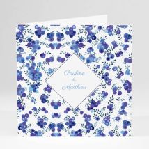 Faire-part de mariage Liberty groseilles - Divers coloris - Format: Carré livret - Conception sur-mesure avec expertise - Faire-Part Élégant