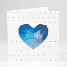 Faire-part de mariage Cœur origami - Divers coloris - Format: Carré livret - Conception sur-mesure avec expertise - Faire-Part Élégant