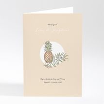 Livret de messe mariage Ananas - Divers coloris - Format: A5 livret portrait - Conception sur-mesure avec expertise - Faire-Part Élégant