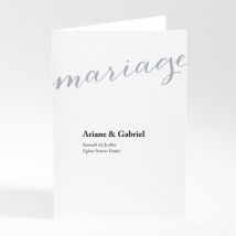 Livret de messe mariage Letter - Divers coloris - Format: A5 livret portrait - Conception sur-mesure avec expertise - Faire-Part Élégant