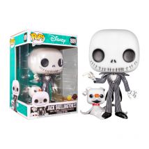 JACK SKELLINGTON WITH ZERO SUPER OVERSIZED / L'ETRANGE NOEL DE MR JACK / FIGURINE FUNKO POP / EXCLUSIVE SPECIAL EDITION / GITD