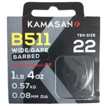 Kamasan B511 Pre Tied Hooks To Nylon - Size 22 1lb 4oz