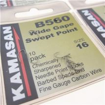 Kamasan B560 Barbed Spade Hooks - 16