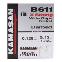 Kamasan B611 Hooks to Nylon - Barbed Size 22 1lb8oz