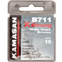 Kamasan B711 Wide Gape Bronze Hooks - 15 Barbless