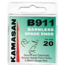 Kamasan B911 Barbless Spade End Hooks - 18