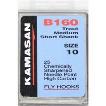 Kamasan B160 Trout Medium Short Shank Fly Hooks - Sz16