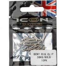 Leeda ICON Bent Rig Clip - 10pk 36kg/80lb