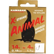 Kamasan Animal Heavy Hooks To Nylon - Size 12 5lb Barbed