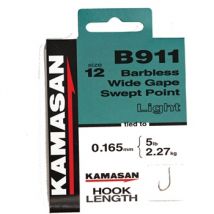 Kamasan B911 Heavy Hooks to Nylon - Size 14 Barbless