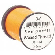 SemperFli Classic Waxed Thread 240yd - 8/0 Fluoro Red